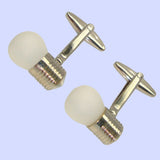 Bassin and Brown Light Bulb Cufflinks - Silver and White