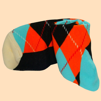 Bassin and Brown Argyle Socks - Orange, Black and Blue