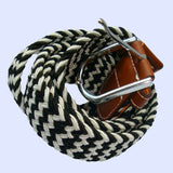 Bassin and Brown Stripe Elasticated Woven Belt - Black and White