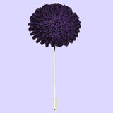Bassin and Brown Purple Chrysanthemum Flower Jacket Lapel Pin