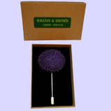 Bassin and Brown Purple Chrysanthemum Flower Jacket Lapel Pin