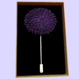 Bassin and Brown Purple Chrysanthemum Flower Jacket Lapel Pin