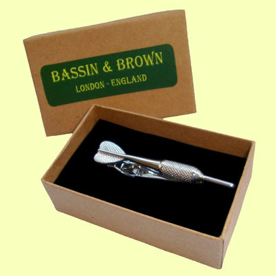 Bassin and Brown Darts Arrow Silver Tie Bar