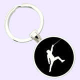 Bassin and Brown Fencing Keyring - Black and White