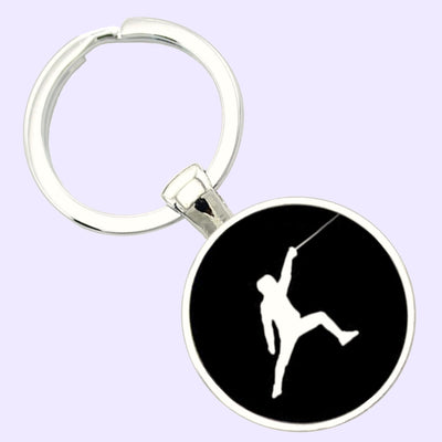 Bassin and Brown Fencing Keyring - Black and White