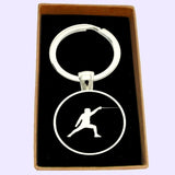Bassin and Brown Fencing Keyring - Black and White