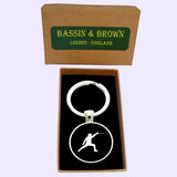 Bassin and Brown Fencing Keyring - Black and White