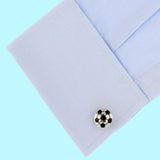 Bassin and Brown Football Cufflinks - Silver/Black