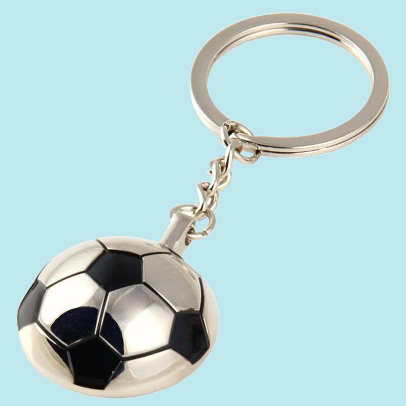 Bassin and Brown - Football Keyring -  Silver and Black