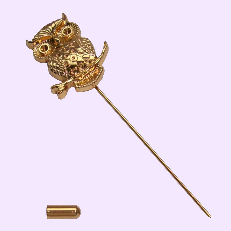Bassin and Brown Golden Owl - Jacket Lapel Pin
