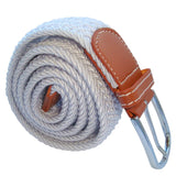 Bassin and Brown Plain Woven Belt - White