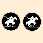 Bassin and Brown Polo Player Cufflinks - Black and White