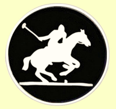 Bassin and Brown Polo Player Keyring - Black and White