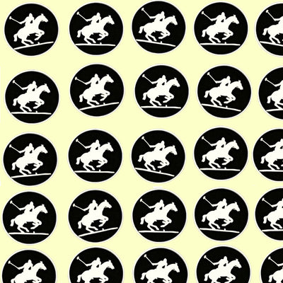 Bassin and Brown Polo Player Keyring - Black and White