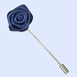 Bassin and Brown Rose Navy Jacket Lapel Pin