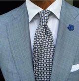Bassin and Brown Rose Navy Jacket Lapel Pin