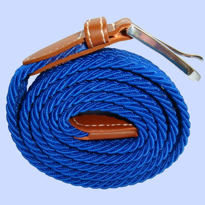 Bassin and Brown Plain Elasticated Woven Belt - Royal Blue
