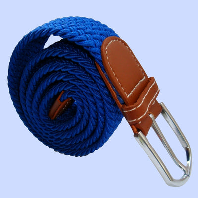 Bassin and Brown Plain Elasticated Woven Belt - Royal Blue