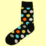 Bassin and Brown Spotted Multi Coloured Socks - Black, Orange, Lemon, Grey and White