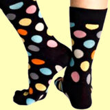 Bassin and Brown Spotted Multi Coloured Socks - Black, Orange, Lemon, Grey and White
