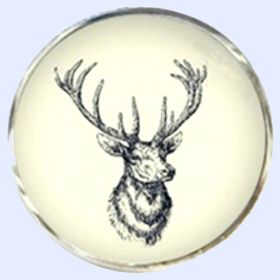 Bassin and Brown Stags Head Cufflinks - White and Black