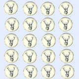 Bassin and Brown Stags Head Cufflinks - White and Black