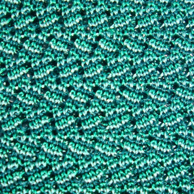 Bassin and Brown Silk Knitted Tie - Green Chevron Design