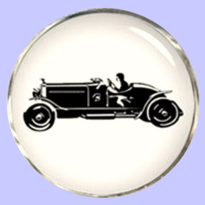 Bassin and Brown Vintage Motorcar Cufflinks- White/Black