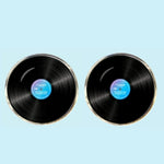 Bassin and Brown Vinyl Disc Cufflinks - Black and Blue