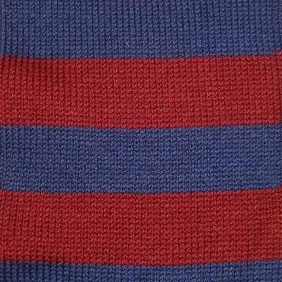 Bassin and Brown Hooped Stripe Cotton Socks - Wine/Deep Blue