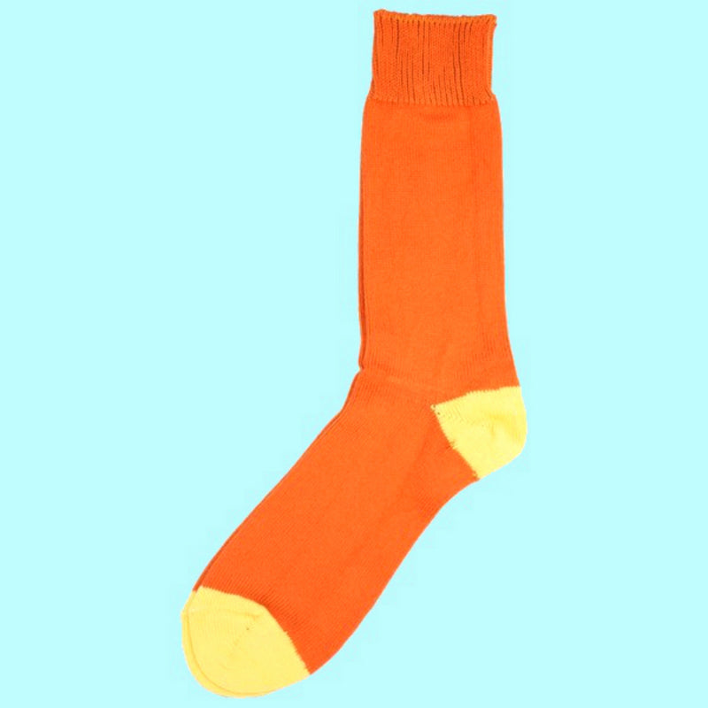 Bassin and Brown Orange and Yellow Heel & Toe Cotton Socks