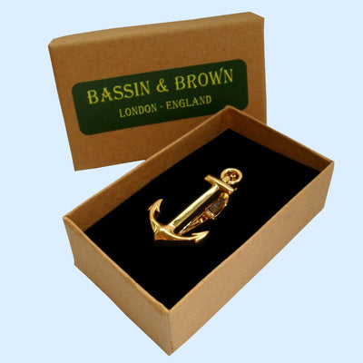 Bassin and Brown Gold Anchor Tie Bar
