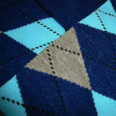 Bassin and Brown Argyle Socks Grey/Navy/Light Blue