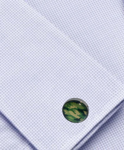 Bassin and Brown Camouflage Cufflinks - Green and Beige