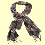 Bassin and Brown - Bergkamp  - 100% Cashmere - Check Scarf - Beige,Red and Grey