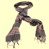 Bassin and Brown - Bergkamp  - 100% Cashmere - Check Scarf - Beige,Red and Grey