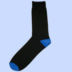Bassin and Brown Heel & Toe Cotton Socks - Black and Blue