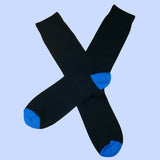 Bassin and Brown Heel & Toe Cotton Socks - Black and Blue