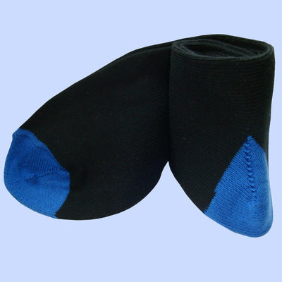 Bassin and Brown Heel & Toe Cotton Socks - Black and Blue