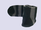 Bassin and Brown Hooped Stripe Cotton Socks - Black and Grey