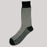 Bassin and Brown Black/White Vertical Stripe Cotton Socks