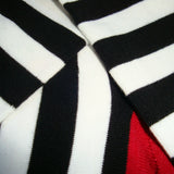 Bassin and Brown Hooped Stripe and Heel and Toe Socks - Black, White, Wine and Green