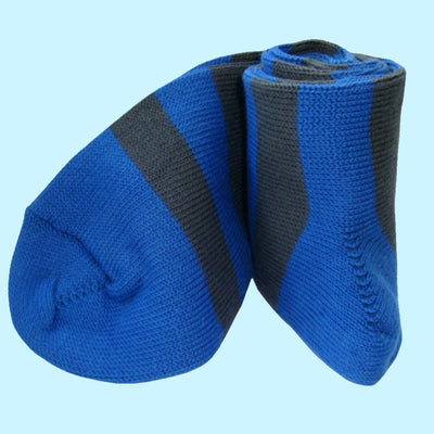 Bassin and Brown Hooped Stripe Cotton Socks - Blue and Grey