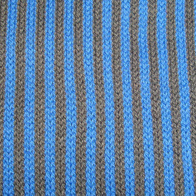 Bassin and Brown - Vertical Stripe Cotton Socks - Blue and Grey