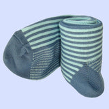 Bassin and Brown - Vertical Stripe Cotton Socks - Blue and Light Blue