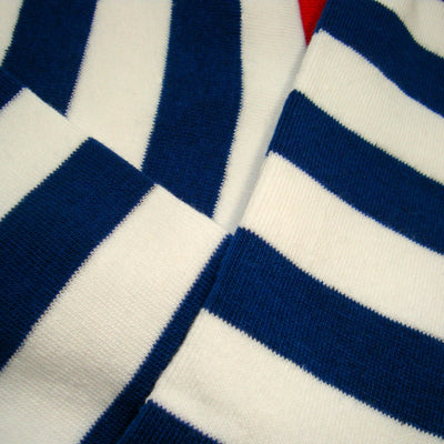 Bassin and Brown Hooped Stripe and Heel and Toe Socks Navy/White