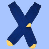 Bassin and Brown Contrast Heel & Toe Cotton Socks – Navy and Yellow