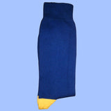 Bassin and Brown Contrast Heel & Toe Cotton Socks – Navy and Yellow