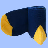Bassin and Brown Contrast Heel & Toe Cotton Socks – Navy and Yellow