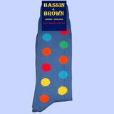 Bassin and Brown - Spotted Cotton Socks - Blue